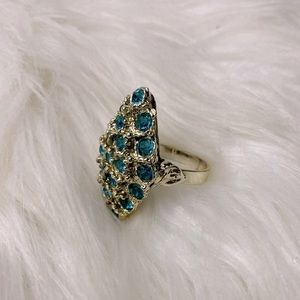 Gold-Tone Tiered Cluster Ring